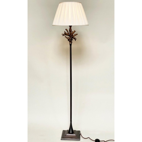 113 - 'CORAL' STANDARD LAMP, cast bronze by Heathfield and Co, 180cm H.