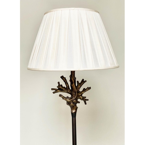 113 - 'CORAL' STANDARD LAMP, cast bronze by Heathfield and Co, 180cm H.