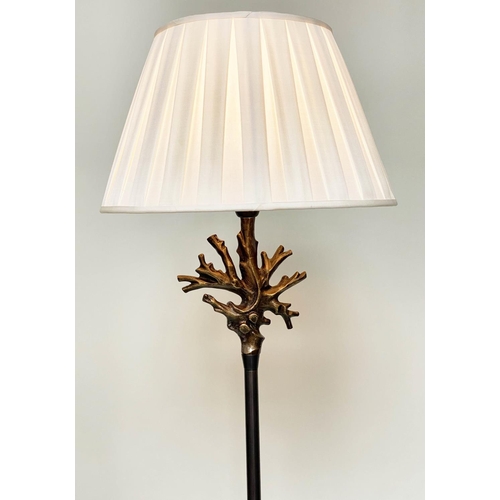 113 - 'CORAL' STANDARD LAMP, cast bronze by Heathfield and Co, 180cm H.