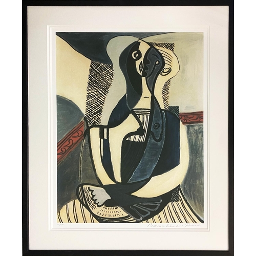 60 - PABLO PICASSO, 'Femme Assise', giclee lithograph, 66cm x 51cm, signed 'collection domaine Picasso' a... 