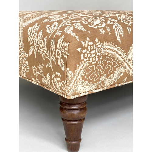 87 - CENTRE STOOL, rectangular Country House style with Nicholas Herbert 'Bradenham' fabric new upholster... 