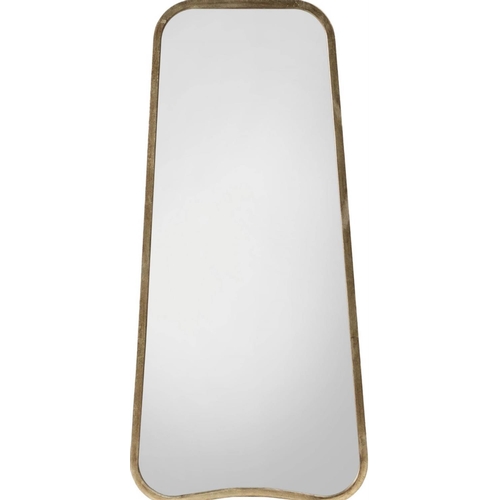 414 - WALL MIRRORS, a pair, 1950s Italian style, gilt frames, 565mm W x 20mm D x 1230mm H.