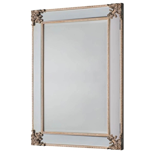 423 - WALL MIRROR, continental style, marginal mirrored frame with gilt detail, 83cm W x 4.5cm D x 114cm H... 