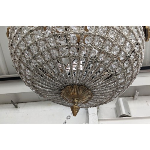 402 - BAG CHANDELIERS, a pair, French Empire style, 75cm drop approx. (2)