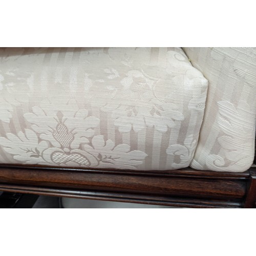 301 - SOFA, Damask style upholstered, 160cm W.