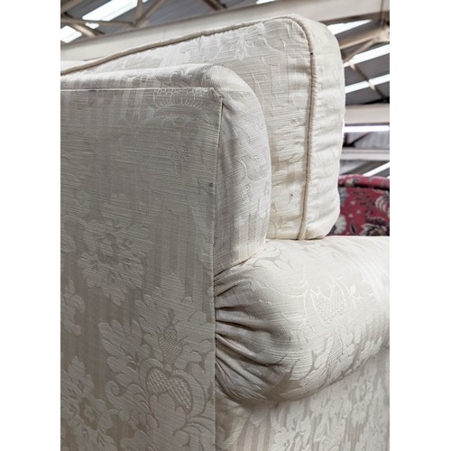 301 - SOFA, Damask style upholstered, 160cm W.