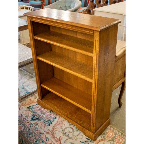 264 - DWARF BOOKCASE, oak, 19th century manner of three shelves, 95cm H x 75cm W.