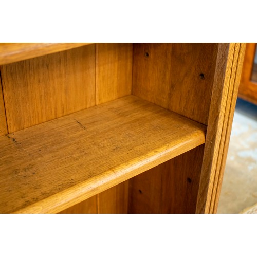 264 - DWARF BOOKCASE, oak, 19th century manner of three shelves, 95cm H x 75cm W.