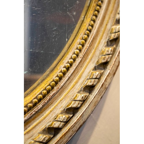 266 - WALL MIRRORS, a pair, Louis XVI style, applied to later boards, painted finish, 19th century oval fr... 