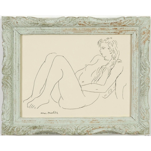 64 - HENRI MATISSE, Seated Woman, signed in the plate, engraving after the original etching printed on wa... 