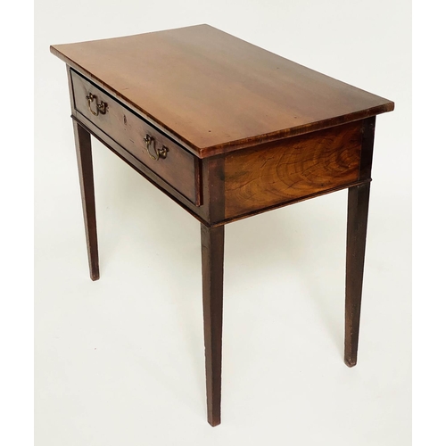 92 - WRITING TABLE, George III mahogany with full width frieze drawer and square supports, 82cm W x 48cm ... 