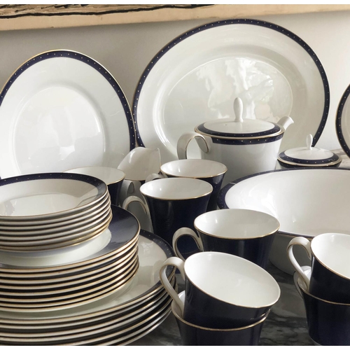 98 - DINNER SERVICE, English Fine Bone China Wedgewood 'Midnight', eight place, seven piece settings, app... 