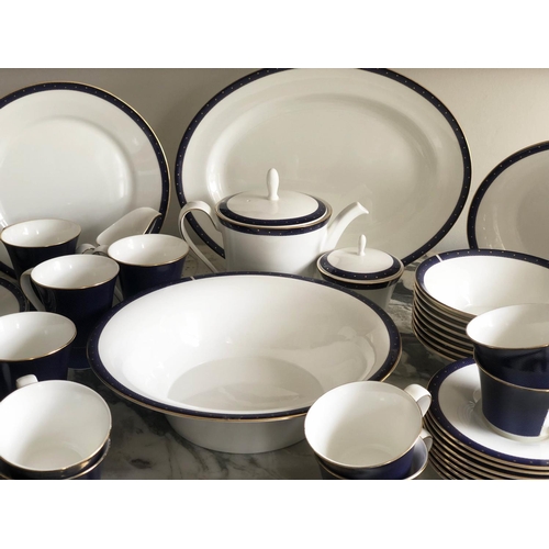 98 - DINNER SERVICE, English Fine Bone China Wedgewood 'Midnight', eight place, seven piece settings, app... 