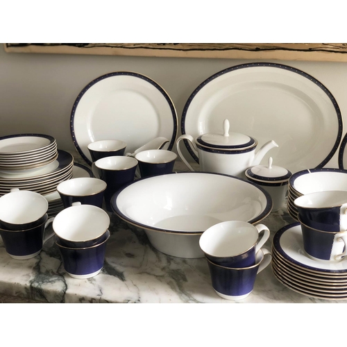 98 - DINNER SERVICE, English Fine Bone China Wedgewood 'Midnight', eight place, seven piece settings, app... 