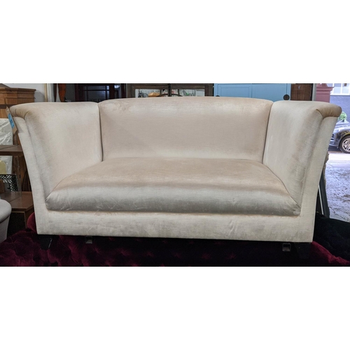 282 - SOFA, 100cm D x 160cm W, Champagne coloured velvet upholstered.