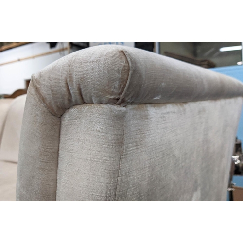 282 - SOFA, 100cm D x 160cm W, Champagne coloured velvet upholstered.