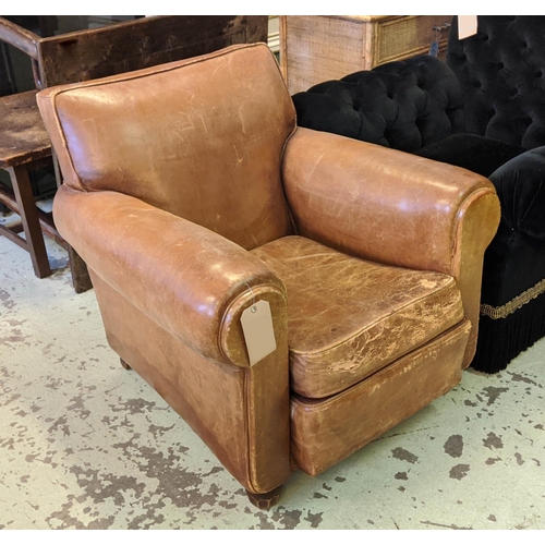 145 - CLUB CHAIR, Art Deco, leather, 87cm x 86cm x 80cm H.