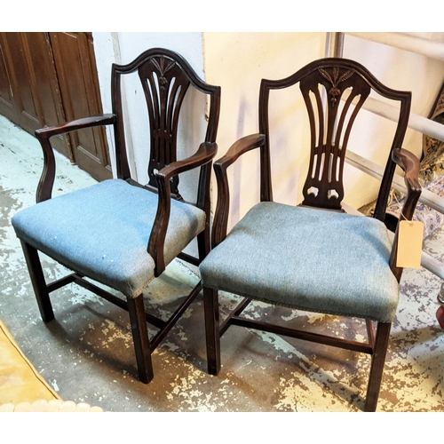 149 - DINING CHAIRS, a set of eight, including two carvers 59cm W x 97cm H late 19th/early 20th century Ge... 