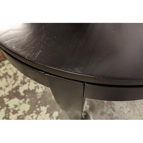 419 - LAMP TABLE, 60cm x 67cm H, black ash with circular top, by Colefax & Fowler.