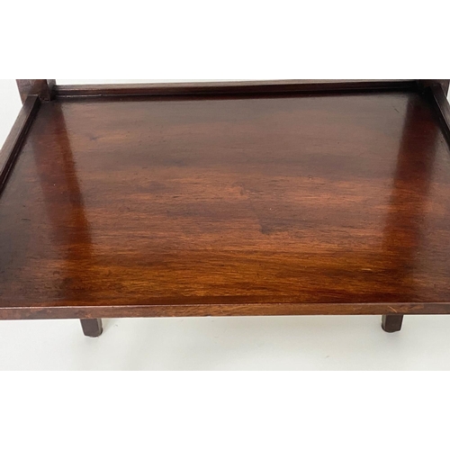 227 - LAMP TABLES, a pair, Georgian style mahogany and crossbanded each with drawer and undertier, 40cm W ... 