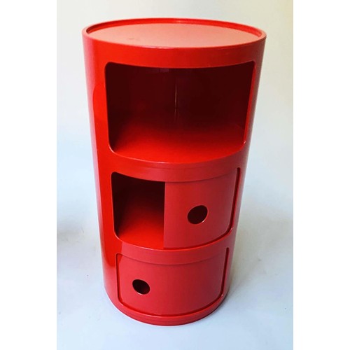 428 - KARTELL COMPONIBILI CABINETS, by Anna Castelli, two, three tier form with doors, 58cm H x 32cm diam,... 