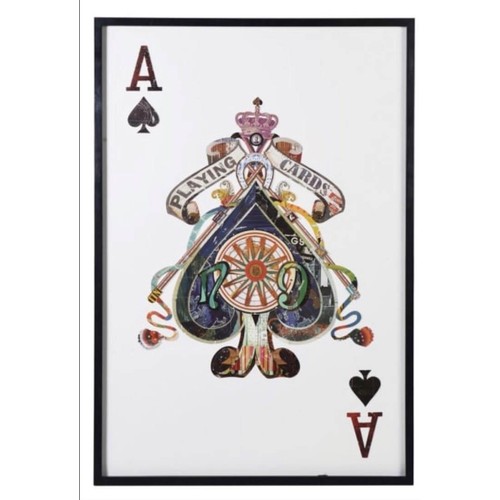 431 - THE ACE OF SPADES, contemporary school decoupage, 145cm x 100cm.