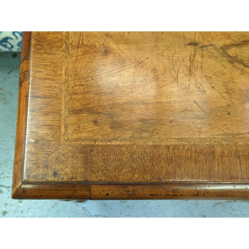 184 - LOWBOY, late 19th century Queen Anne style, walnut with three drawers, 52cm D x 78cm H x 74cm W.