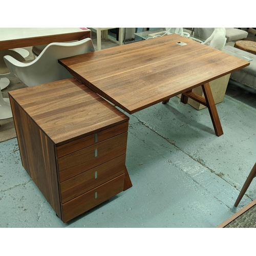 315 - COMPUTER DESK, 120cm W x 80cm D x 70cm H, American black walnut, plus a matching filing cabinet. (2)