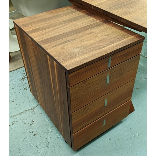 315 - COMPUTER DESK, 120cm W x 80cm D x 70cm H, American black walnut, plus a matching filing cabinet. (2)