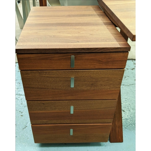 315 - COMPUTER DESK, 120cm W x 80cm D x 70cm H, American black walnut, plus a matching filing cabinet. (2)