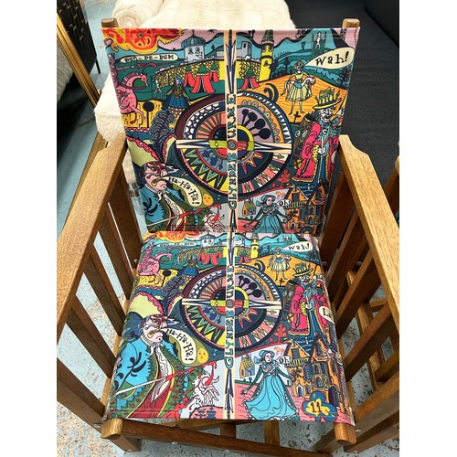 324 - GRAYSON PERRY DIRECTORS CHAIRS, a pair, with Opera Seasons fabric created for the Glyndebourne Festi... 