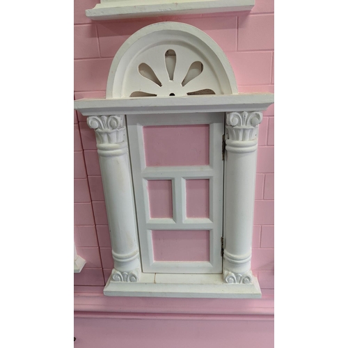 421 - DOLLS HOUSE CABINET, 132cm x 57cm x 226cm, Neoclassical style with two large doors and opening entra... 