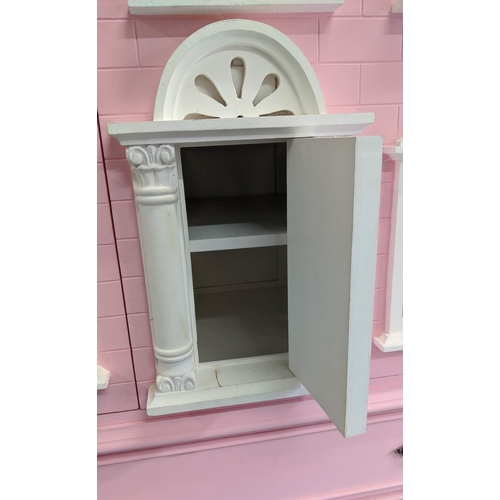 421 - DOLLS HOUSE CABINET, 132cm x 57cm x 226cm, Neoclassical style with two large doors and opening entra... 