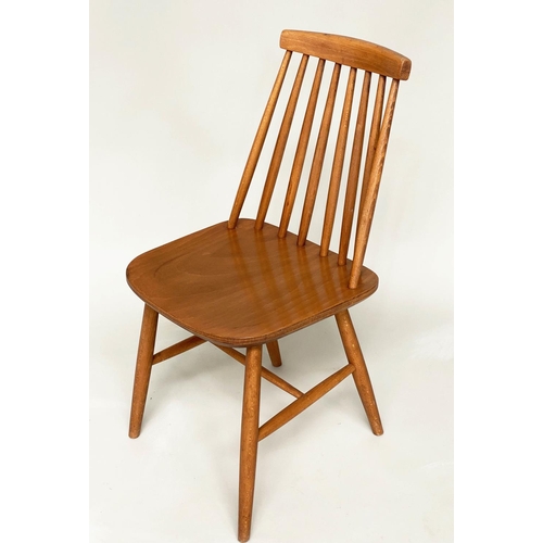 290 - SCANDINAVIAN CHAIRS, a set of eight, beech with sloping rail back. (8)