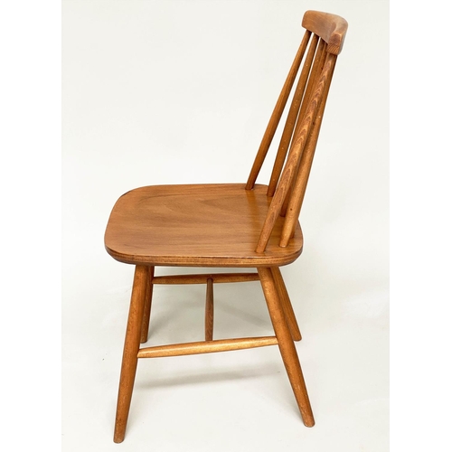 290 - SCANDINAVIAN CHAIRS, a set of eight, beech with sloping rail back. (8)