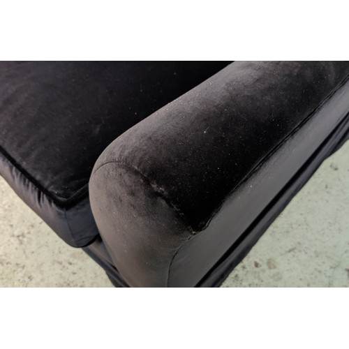 359 - SOFA, 173cm w x 93cm D, buttoned back velvet.