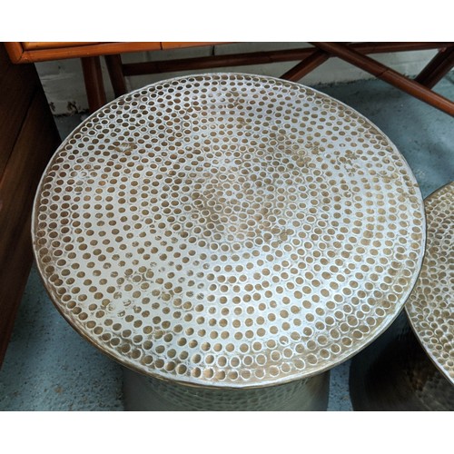 358 - OCCASIONAL TABLES, a graduated pair, the largest 40cm diam x 59cm H, the smaller 40cm diam x 43cm H ... 