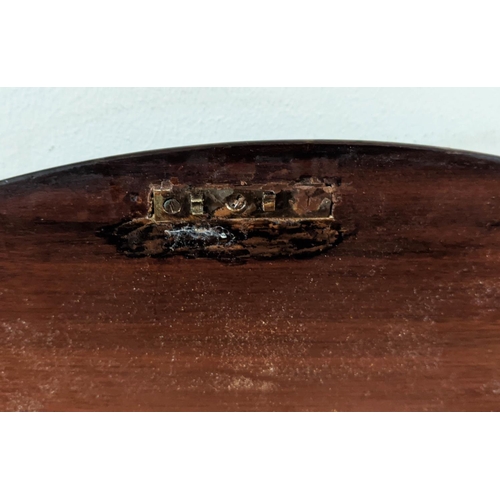 141 - WORK TABLE AND OPEN ARMCHAIR, the Victorian work table, walnut veneered with ebonised and marquetry ... 