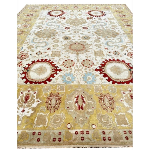 75 - FINE INDIAN AGRA CARPET, 372cm x 300cm