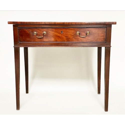 161 - WRITING TABLE, George III mahogany with full width frieze drawer and square supports, 82cm W x 48cm ... 