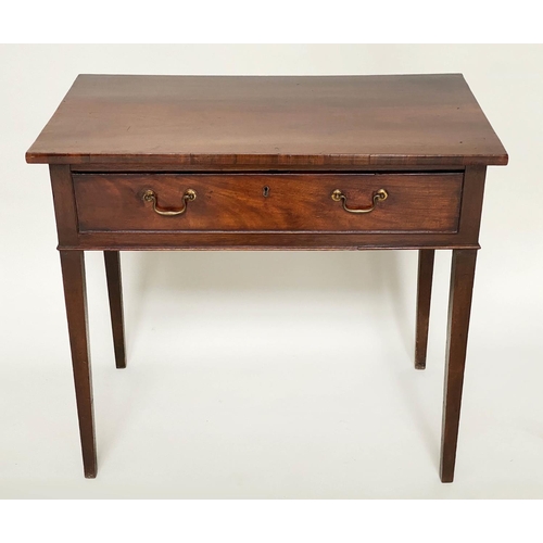 161 - WRITING TABLE, George III mahogany with full width frieze drawer and square supports, 82cm W x 48cm ... 