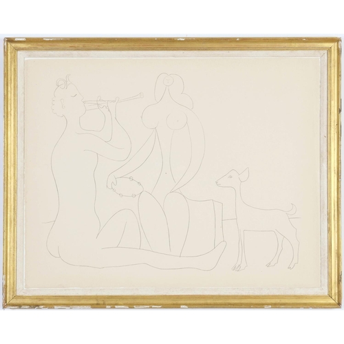 60 - AFTER PABLO PICASSO, Nude with tambourine, Suite: Les Dessins D’Antibes De Pablo Picasso, Lithograph... 