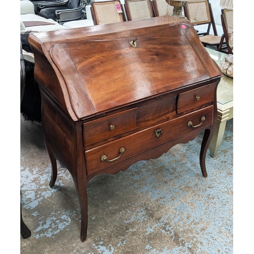 198 - BUREAU, 95cm W x 51cm D x 102cm H, mid 18th century Louis XV walnut with fitted interior above three... 