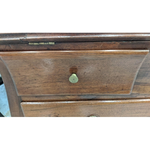 198 - BUREAU, 95cm W x 51cm D x 102cm H, mid 18th century Louis XV walnut with fitted interior above three... 