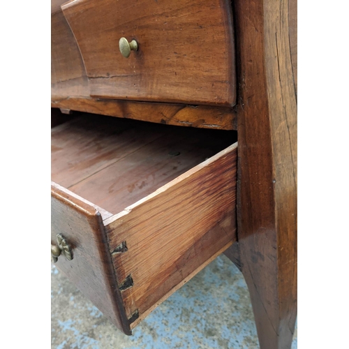 198 - BUREAU, 95cm W x 51cm D x 102cm H, mid 18th century Louis XV walnut with fitted interior above three... 