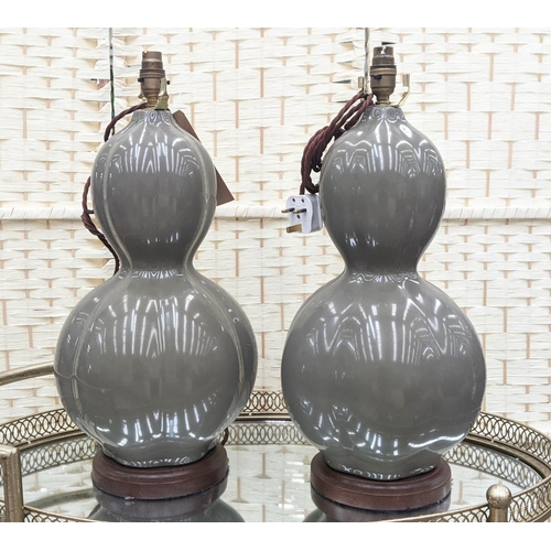 3 - PAOLO MOSCHINO RADLEY TABLE LAMPS, a pair, grey glazed ceramic, 55cm H. (2)