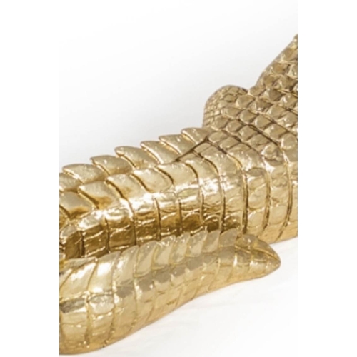 354 - CROCODILE CANDELABRA, a pair, 44cm H x 51cm W x 15cm D, gilt finish. (2)