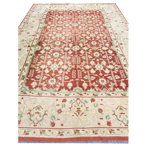 65 - FINE SOUMAK KHOTAN DESIGN CARPET, 340cm x 232cm.