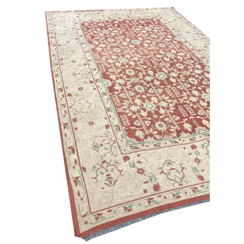 65 - FINE SOUMAK KHOTAN DESIGN CARPET, 340cm x 232cm.