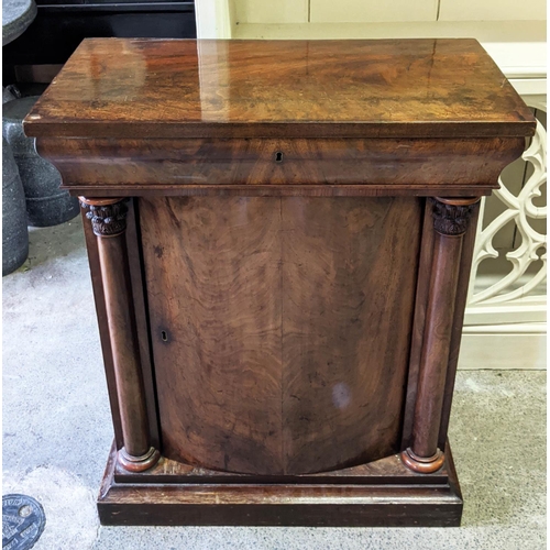 215 - SIDE CABINET, 71cm W x 37cm D x 87cm H, circa 1830, Danish mahogany with a frieze drawer and bowed d... 